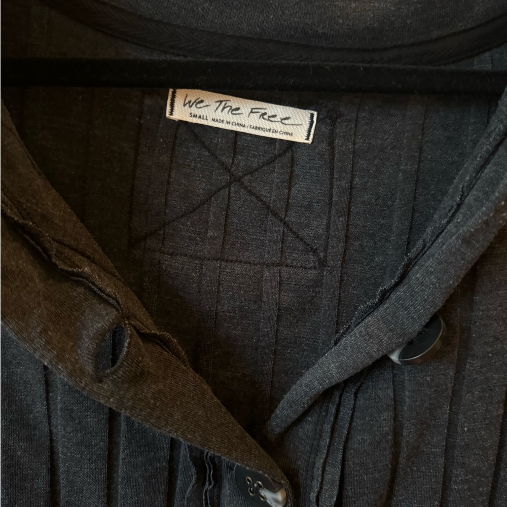 Free People Black Ribbed Topped - Picture 2 of 3